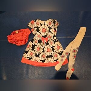 Gymboree Floral Dress Set with Tights